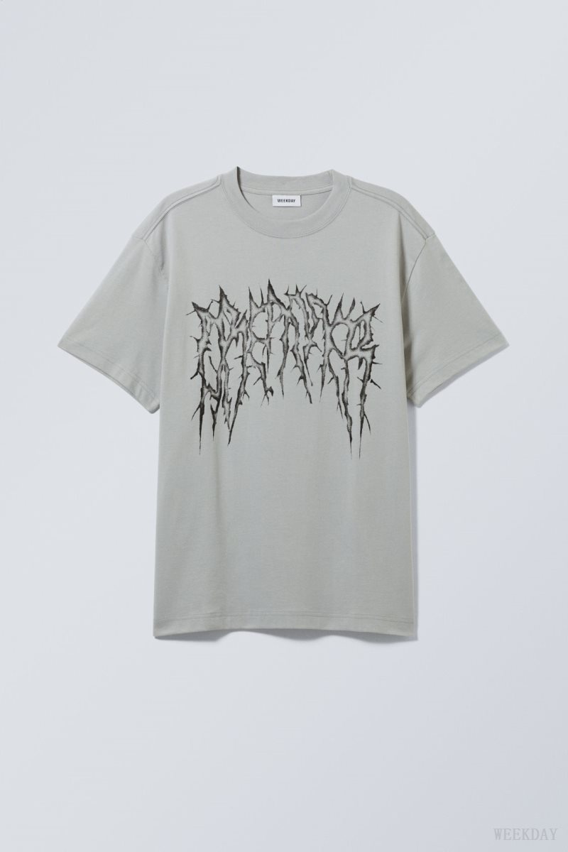 Weekday Oversized Graphic Printed T-shirt Spikey Dreamer | DMWE1812