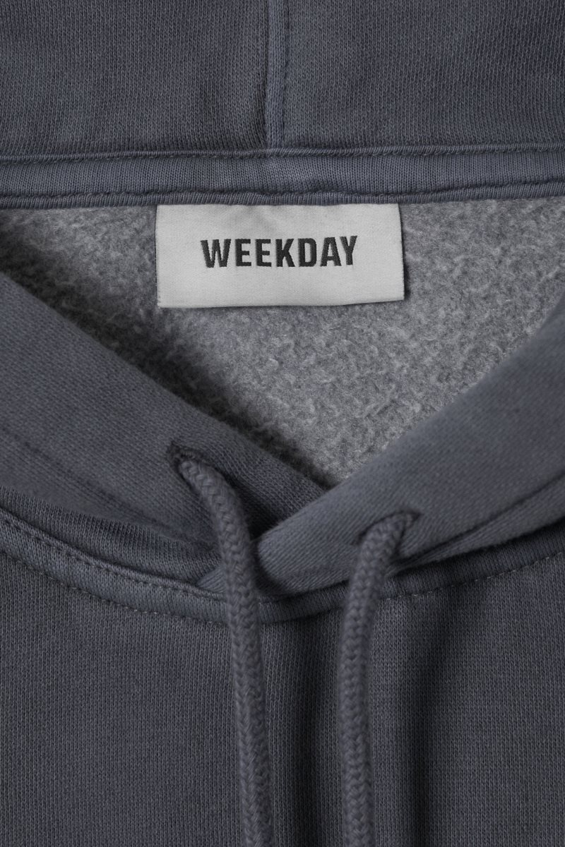 Weekday Oversized Heavyweight Hoodie Dark Blue | VMXZ7516