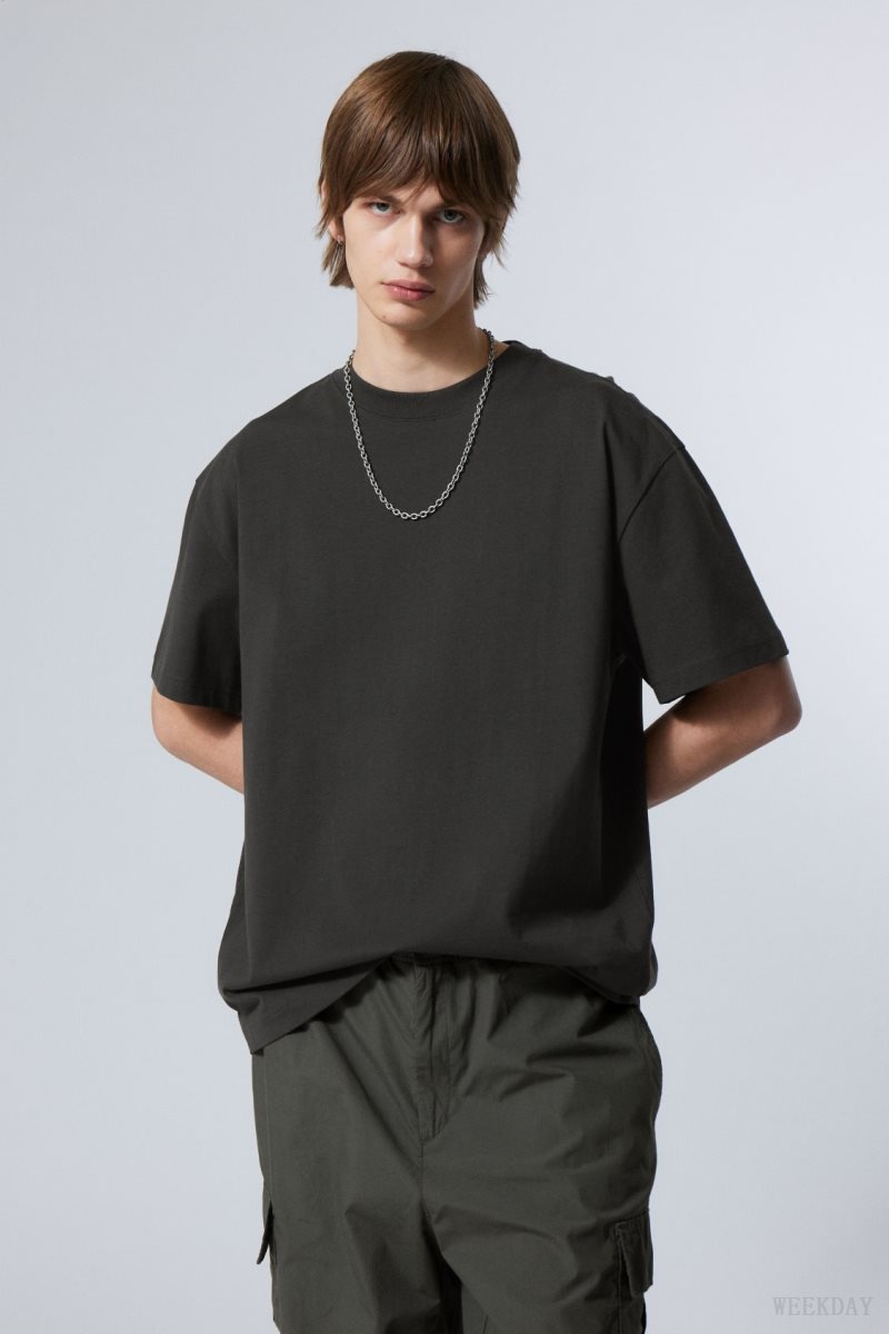 Weekday Oversized Heavyweight T-shirt Black | MWEA4440