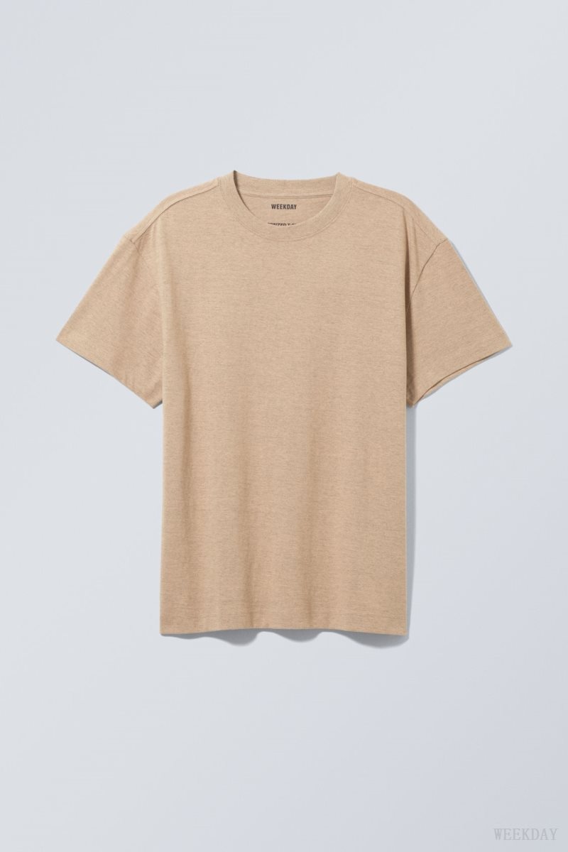 Weekday Oversized Heavyweight T-shirt Brown | RULT2069