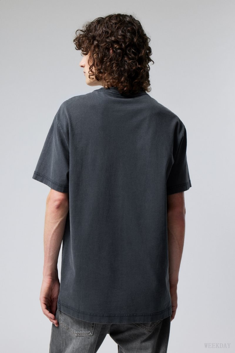 Weekday Oversized Heavyweight T-shirt Dark Blue | USTQ8166