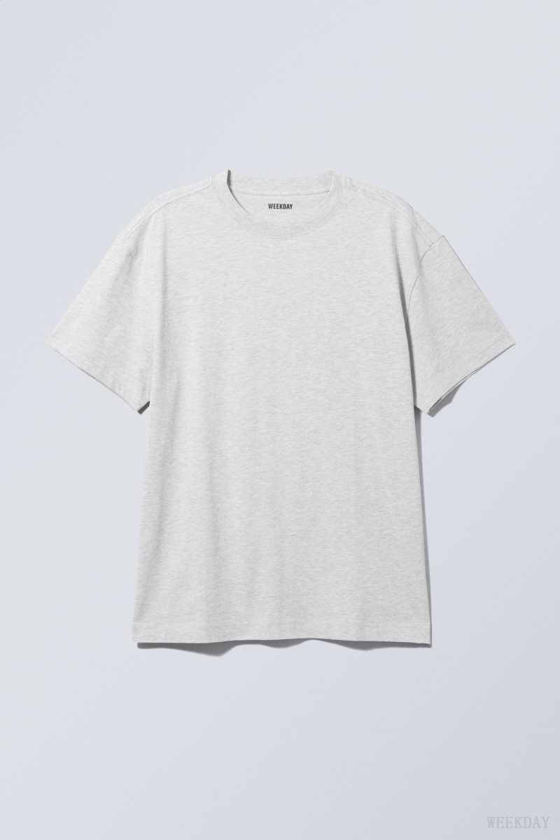 Weekday Oversized Heavyweight T-shirt Grey | CAHZ4763