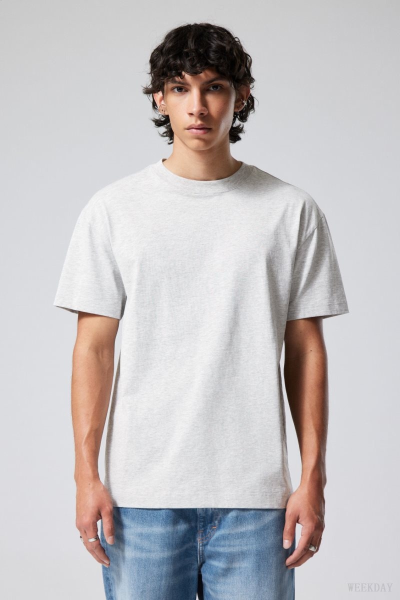 Weekday Oversized Heavyweight T-shirt Grey | CAHZ4763