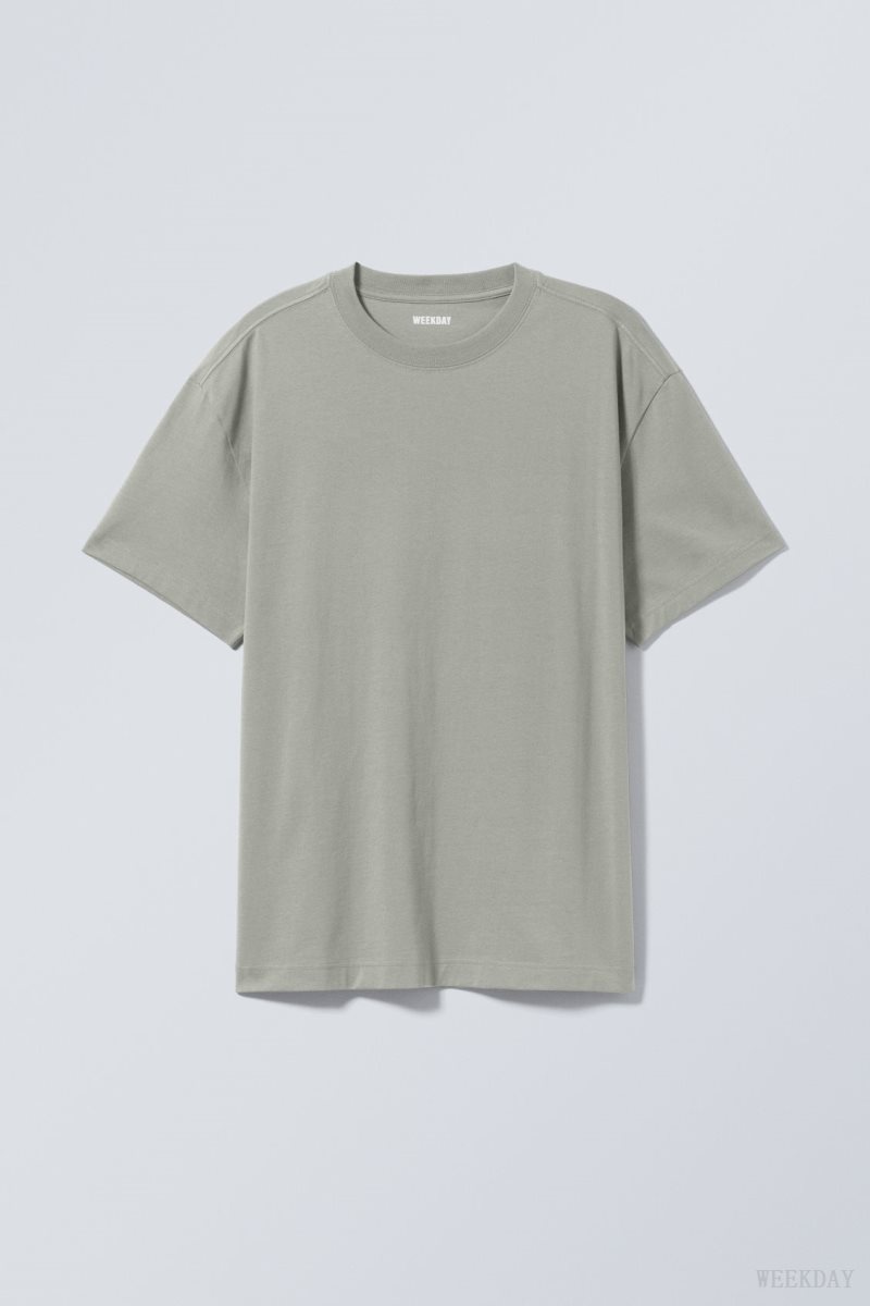 Weekday Oversized Heavyweight T-shirt Grey | YAPT1644