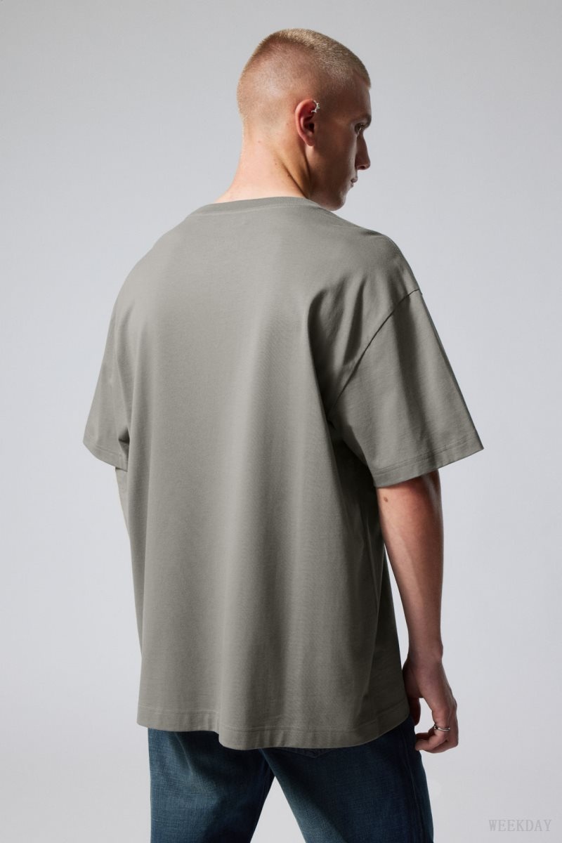 Weekday Oversized Heavyweight T-shirt Grey | YAPT1644