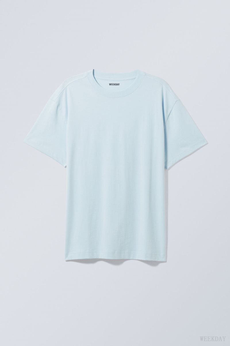 Weekday Oversized Heavyweight T-shirt Light Blue | SKLG6063