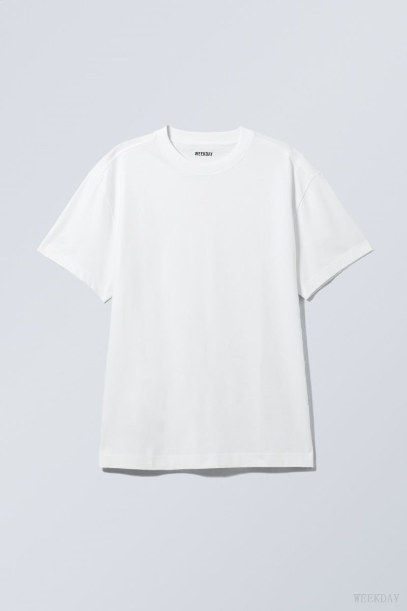 Weekday Oversized Heavyweight T-shirt White | FWXW3419