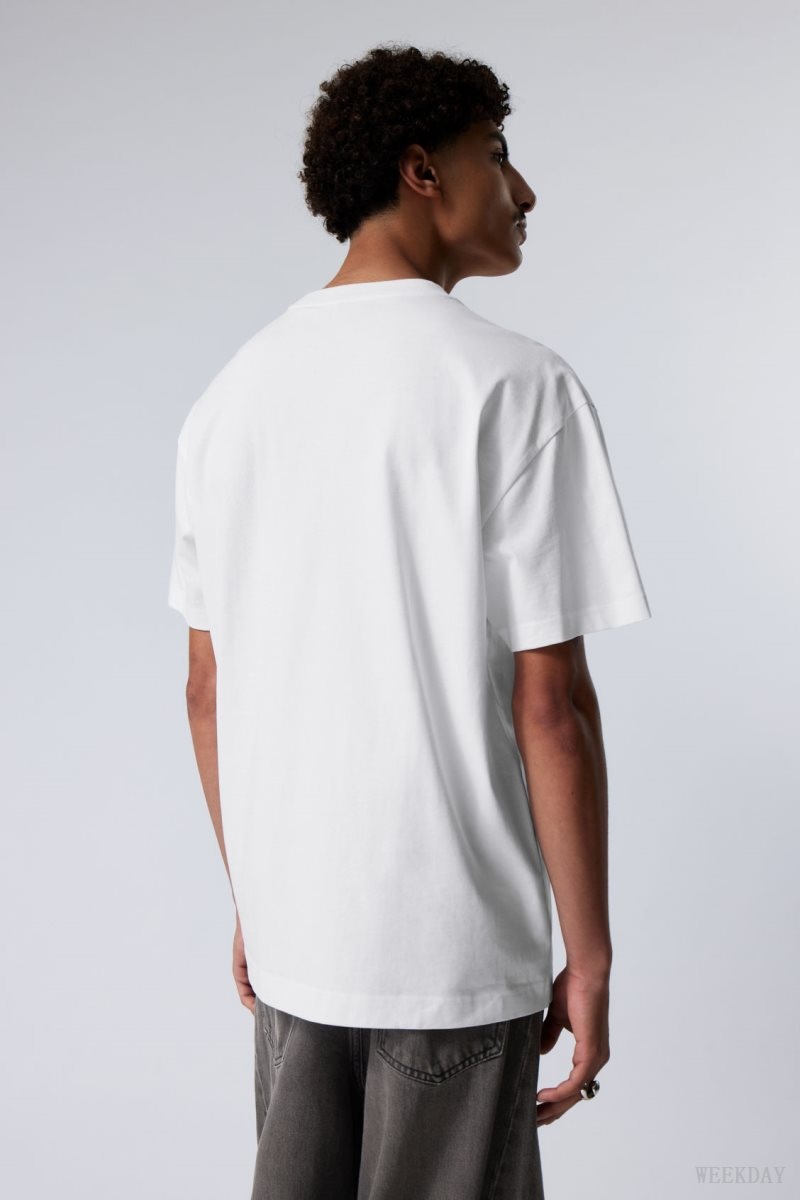 Weekday Oversized Heavyweight T-shirt White | FWXW3419