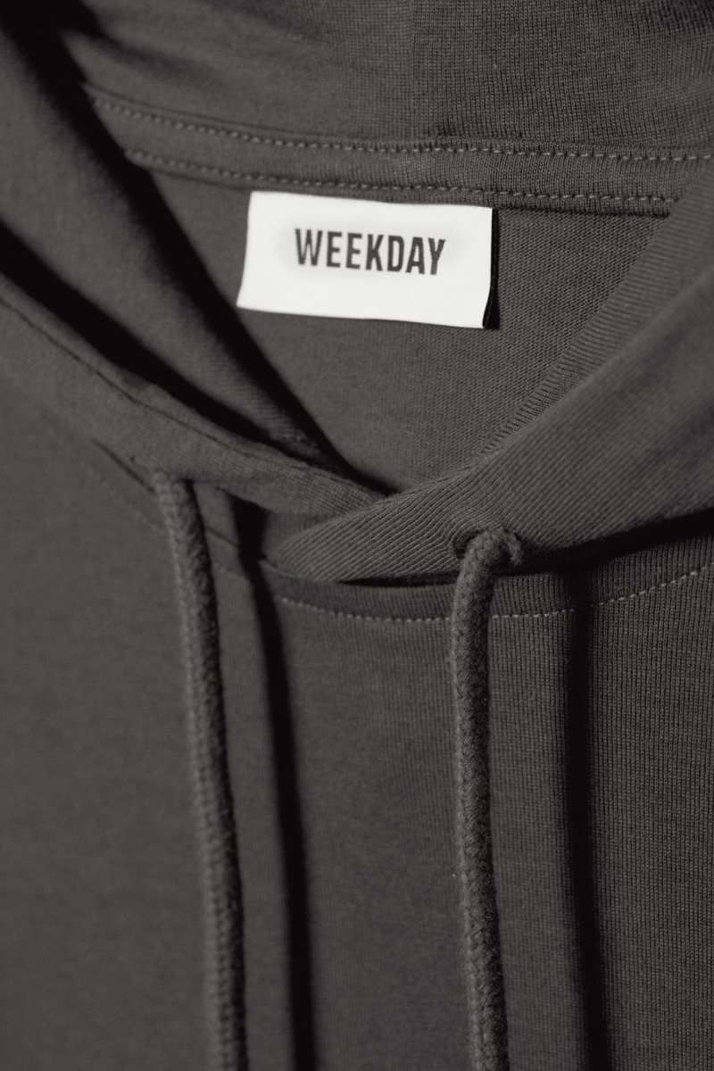 Weekday Oversized Hooded Long Sleeve Dark Grey | JFGG7783