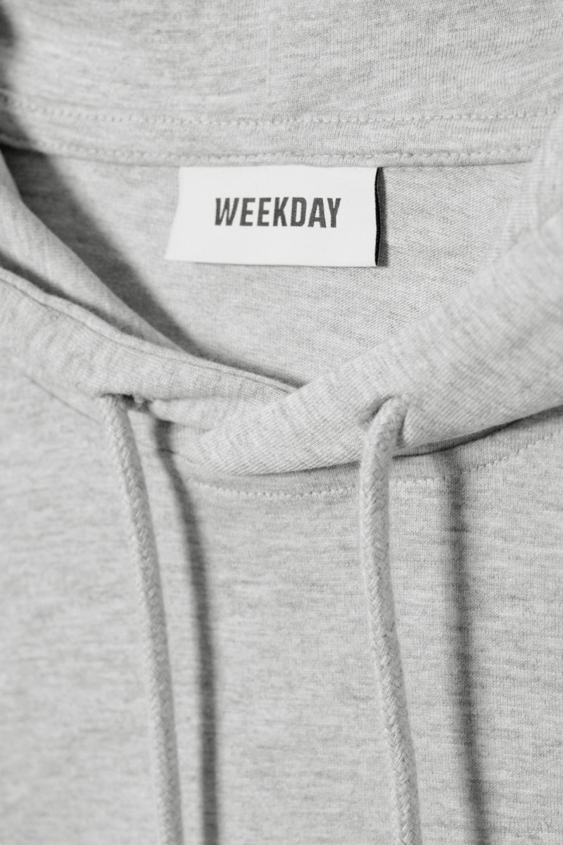 Weekday Oversized Hooded Long Sleeve Light Grey | UNWZ2972