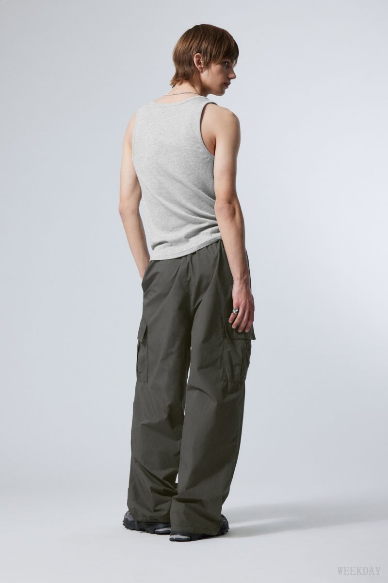 Weekday Parachute Loose Cargo Trousers Dark Grey | CRAS3316