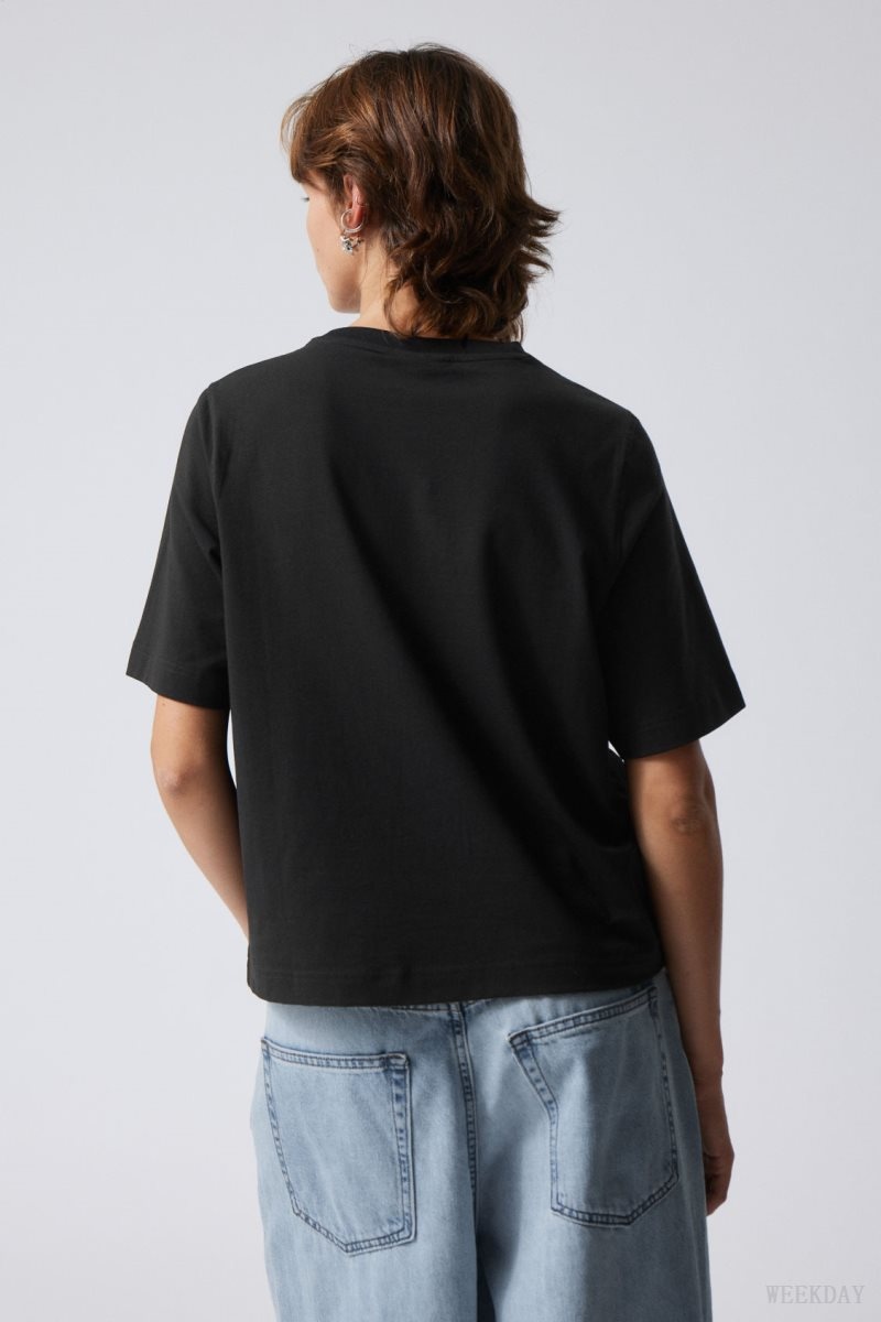 Weekday Perfect Boxy T-shirt Black | XFAM0393