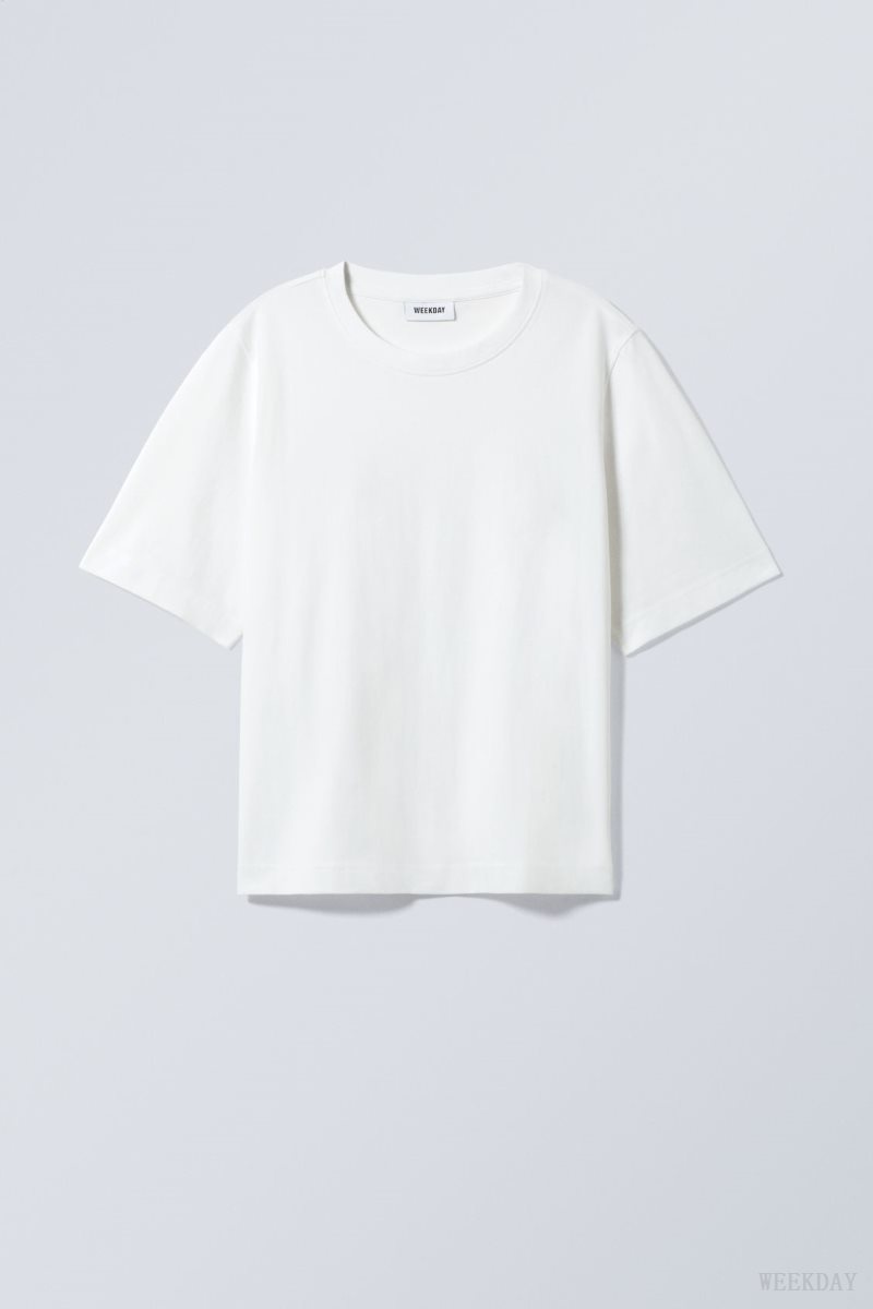 Weekday Perfect Boxy T-shirt White | FRCK4630