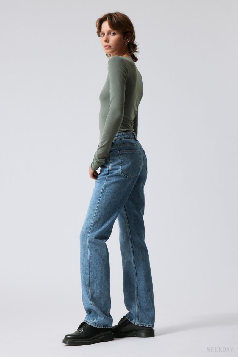 Weekday Pin Mid Straight Jeans Harper | ROSJ2368