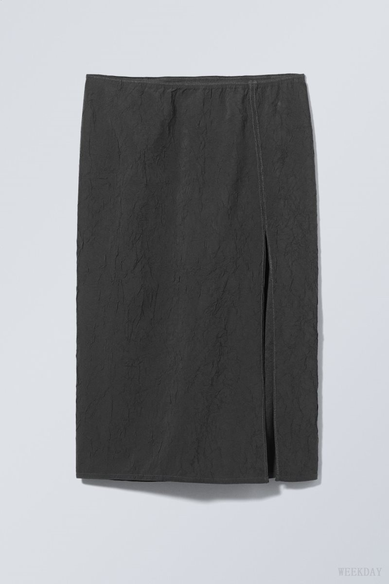 Weekday Priscilla Mid Skirt Dark Grey | XTBR3658