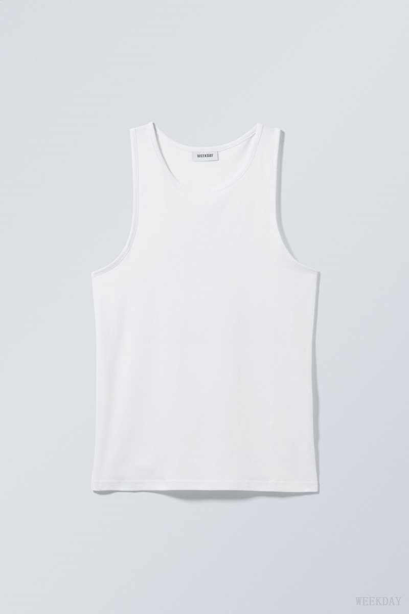 Weekday Regular Tank Top White | QMDK2659