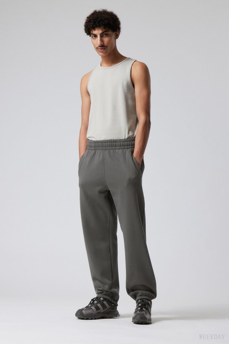 Weekday Relaxed Heavy Sweatpants Dark Grey | FMBM7642