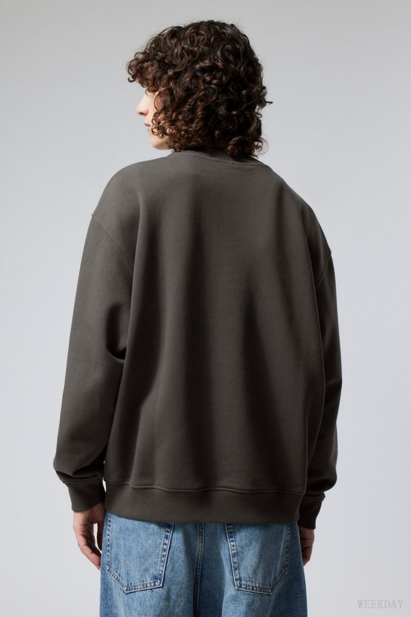 Weekday Relaxed Heavyweight Sweatshirt Black | WCRU0391