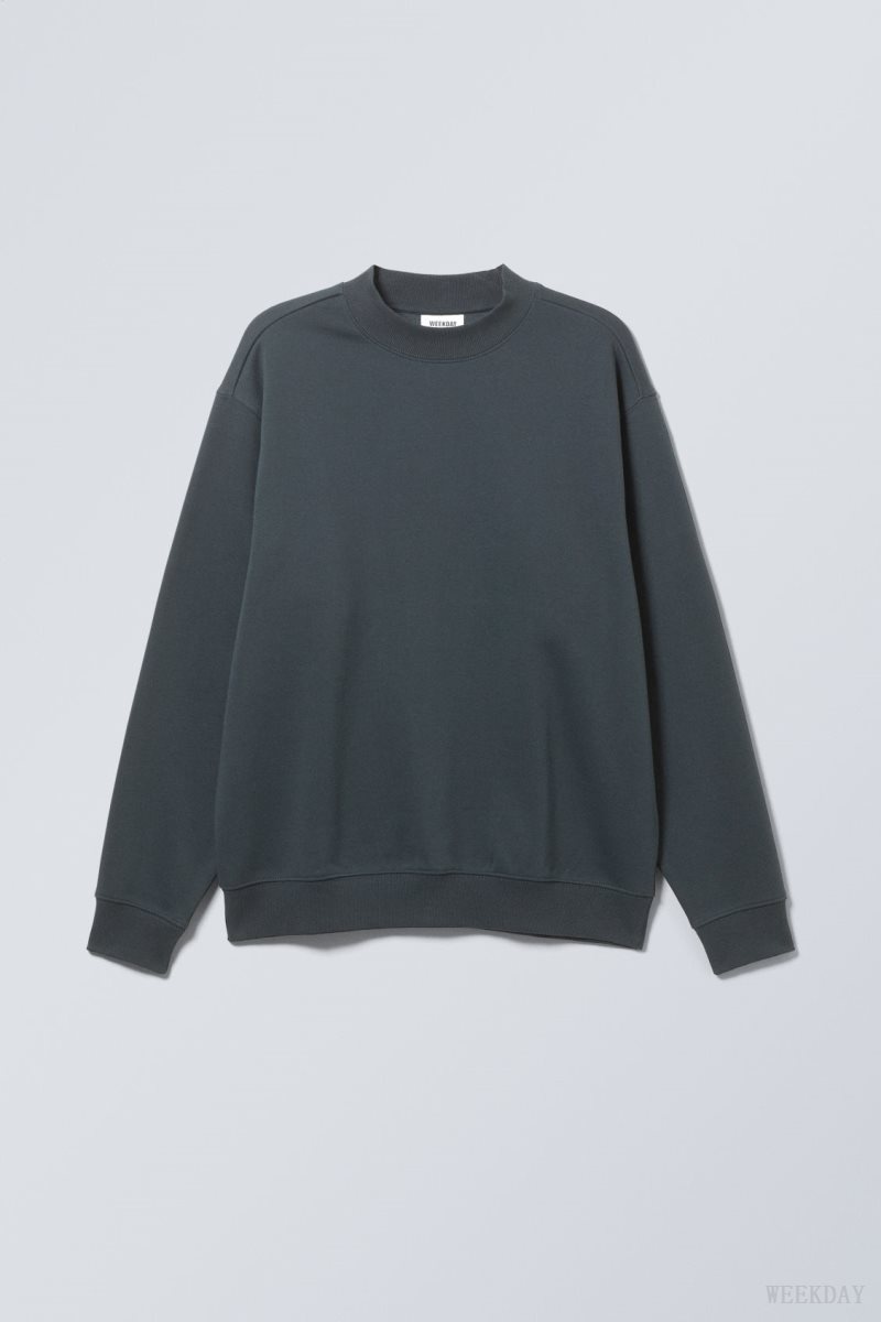 Weekday Relaxed Heavyweight Sweatshirt Dark Grey | TGWZ7366