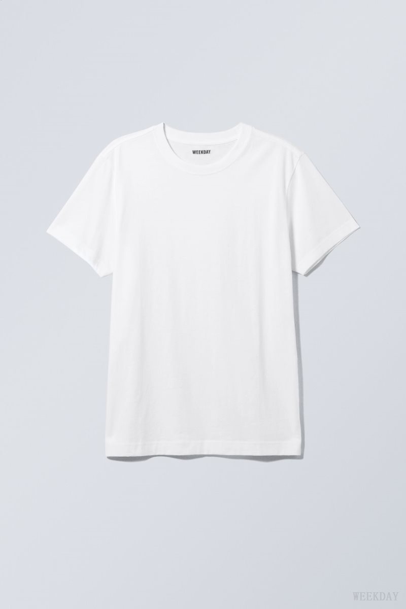 Weekday Relaxed Midweight T-shirt White | VFKV9327