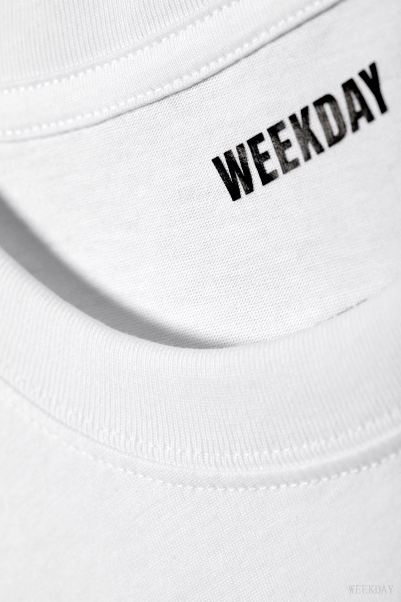 Weekday Relaxed Midweight T-shirt White | VFKV9327