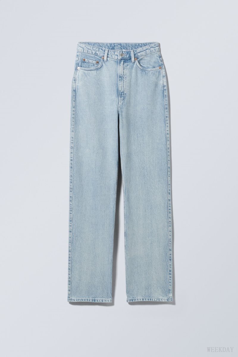 Weekday Rowe Extra High Straight Jeans Blue | QOOB3553