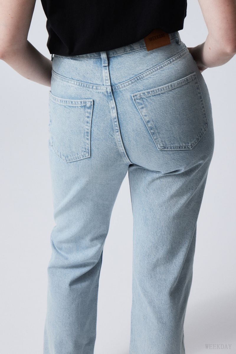 Weekday Rowe Extra High Straight Jeans Blue | QOOB3553