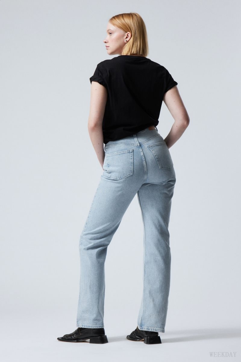 Weekday Rowe Extra High Straight Jeans Blue | QOOB3553