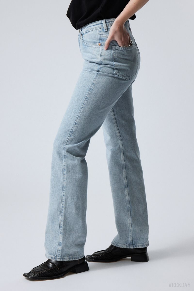 Weekday Rowe Extra High Straight Jeans Blue | QOOB3553