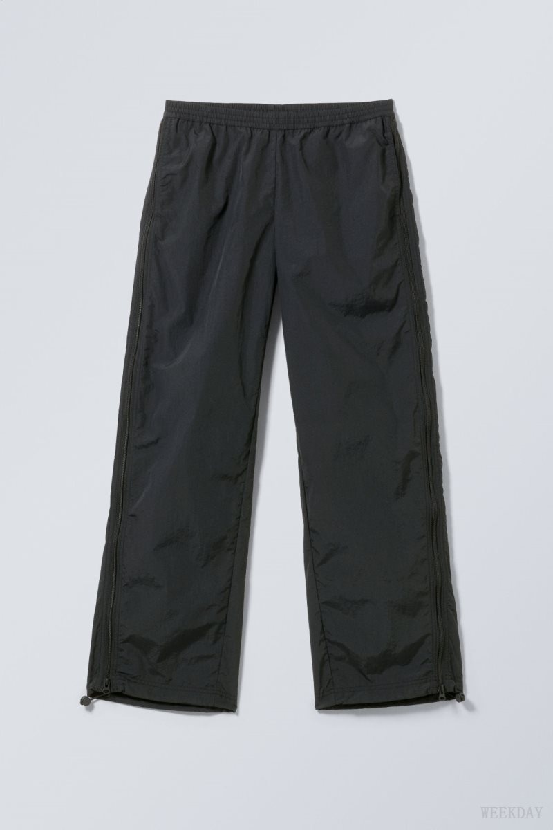 Weekday Simona Side Zip Track Trousers Black | ZBFF5901