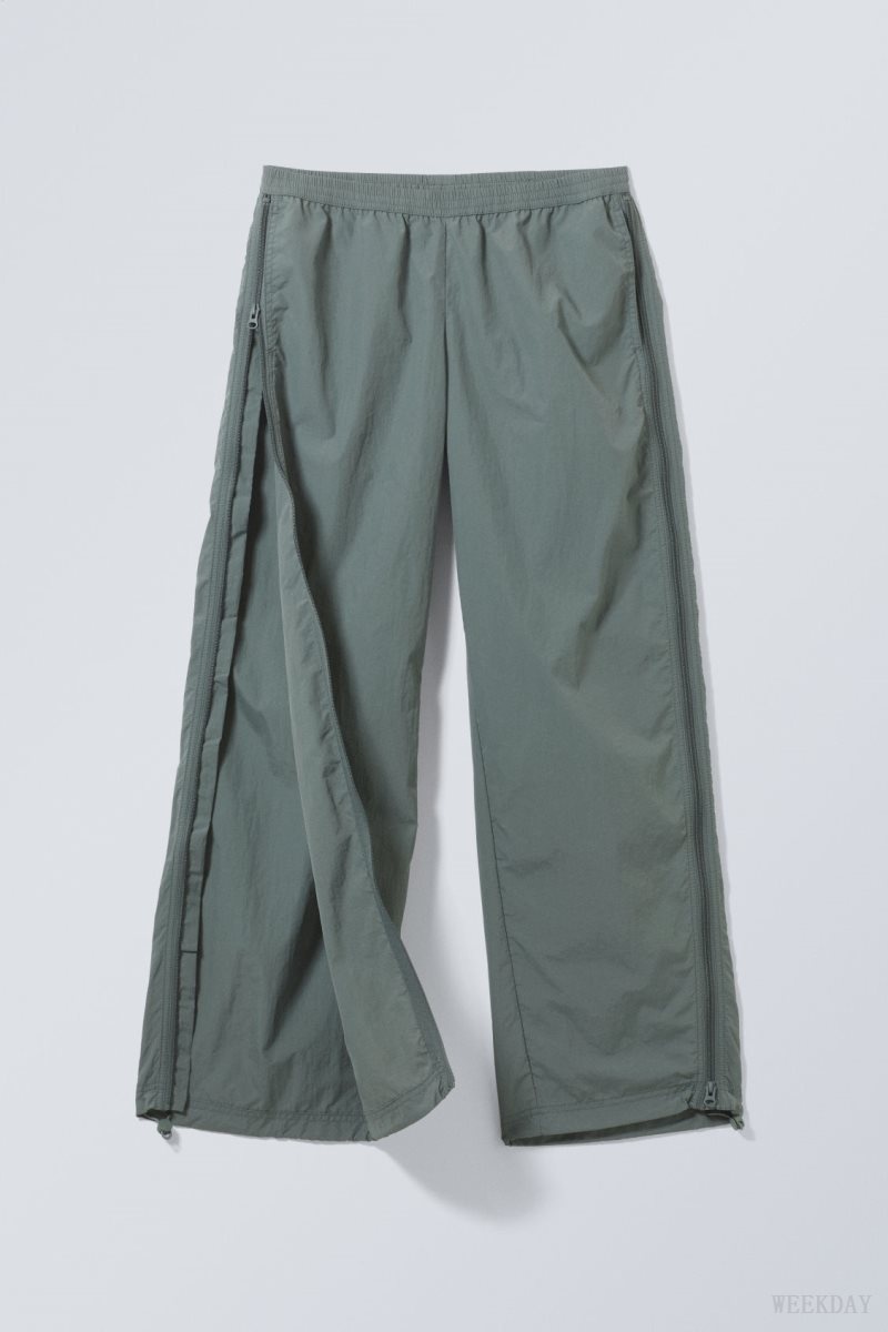 Weekday Simona Side Zip Track Trousers Grey | LHUD0607