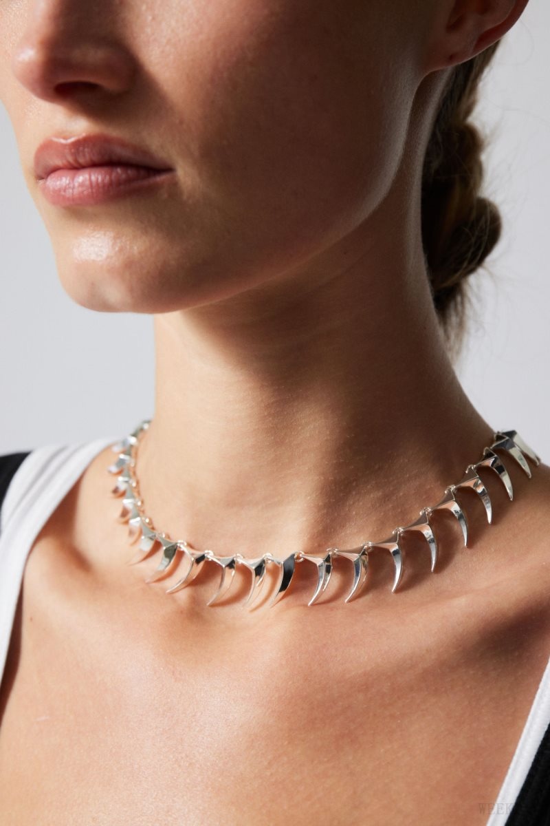 Weekday Slay Necklace Silver | FZXQ1274