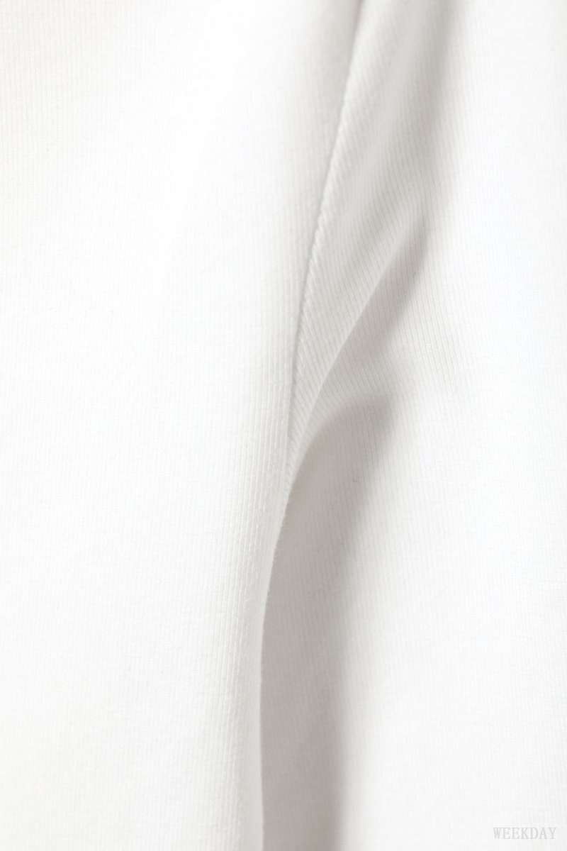 Weekday Slim Fitted Long Sleeve White | OQXA6690