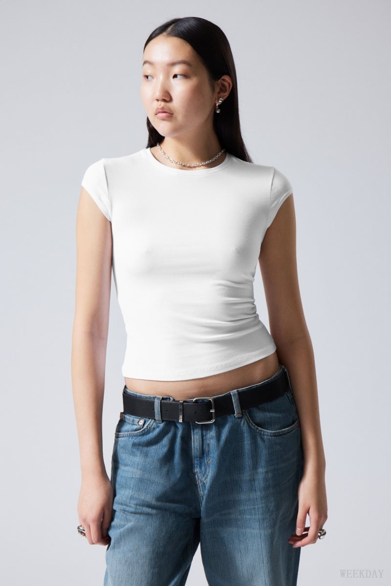 Weekday Slim Fitted Top White | KRVV0400