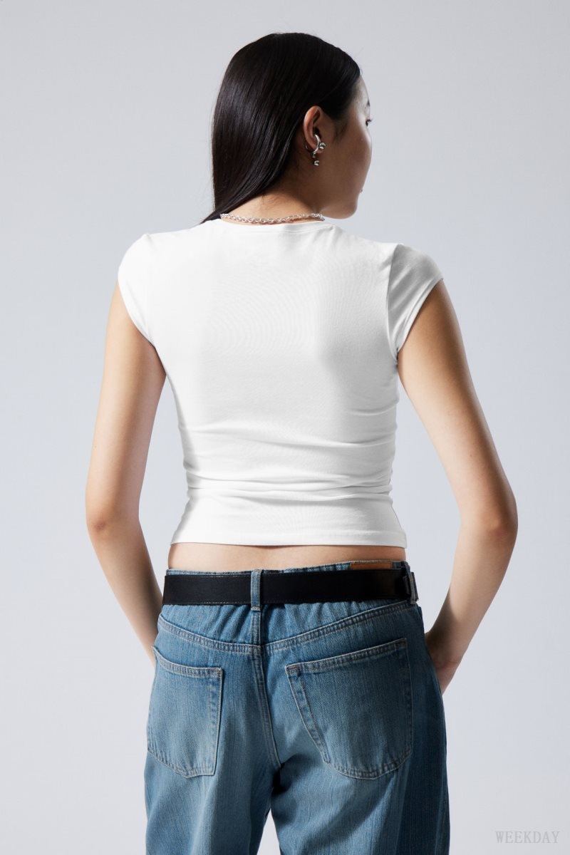 Weekday Slim Fitted Top White | KRVV0400