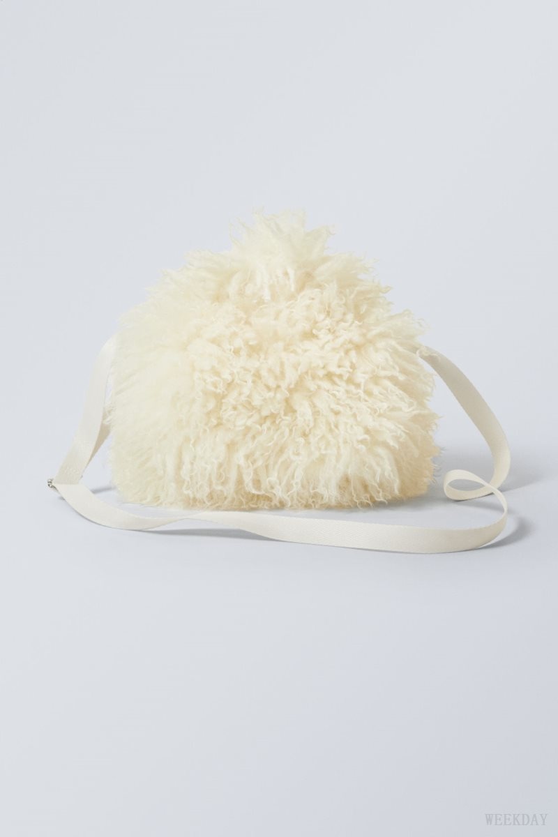 Weekday Small Faux Fur Bag Light Mole | RUDV1859