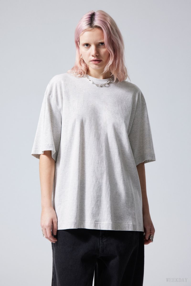 Weekday Soft Oversized T-shirt Light Grey | XAVX3232