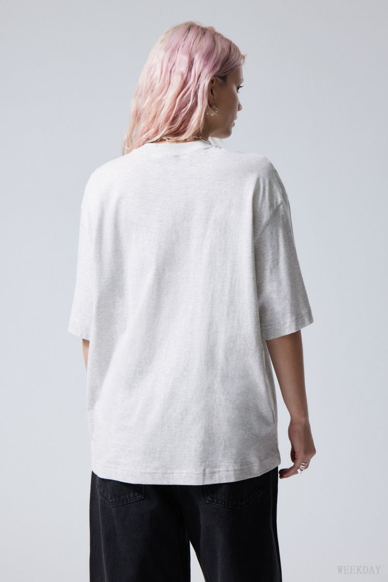 Weekday Soft Oversized T-shirt Light Grey | XAVX3232