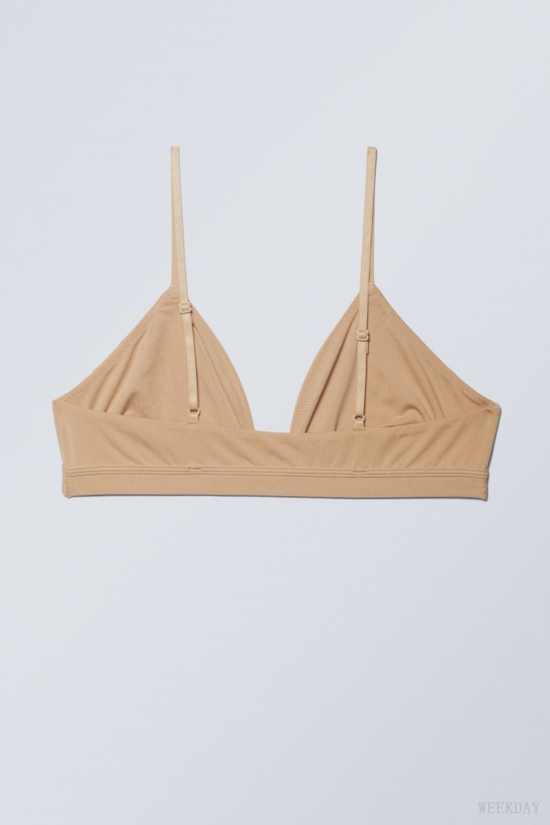 Weekday Soft Triangle Bralette Soul Beige | NKXW0004