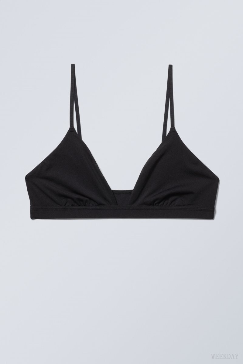 Weekday Soft Triangle Bralette Soul Black | GMLL2498