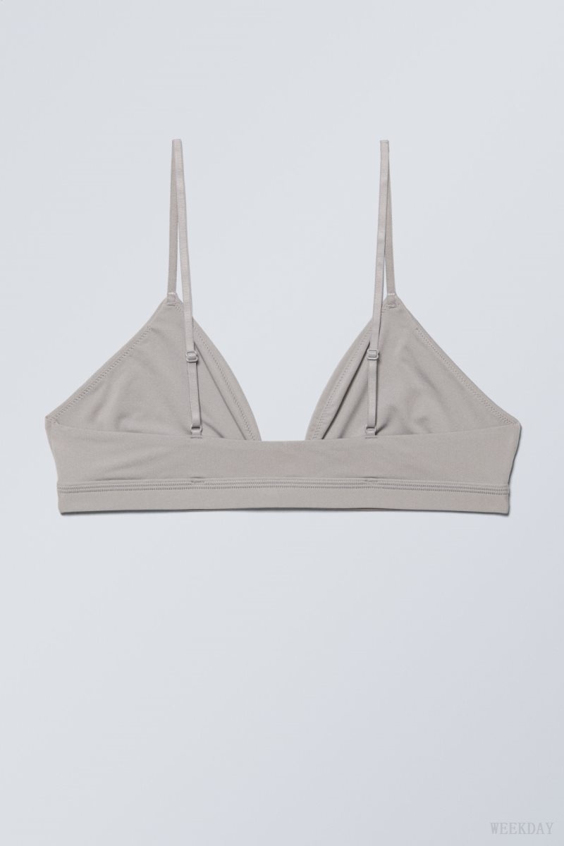 Weekday Soft Triangle Bralette Soul Light Grey | LQKK7920