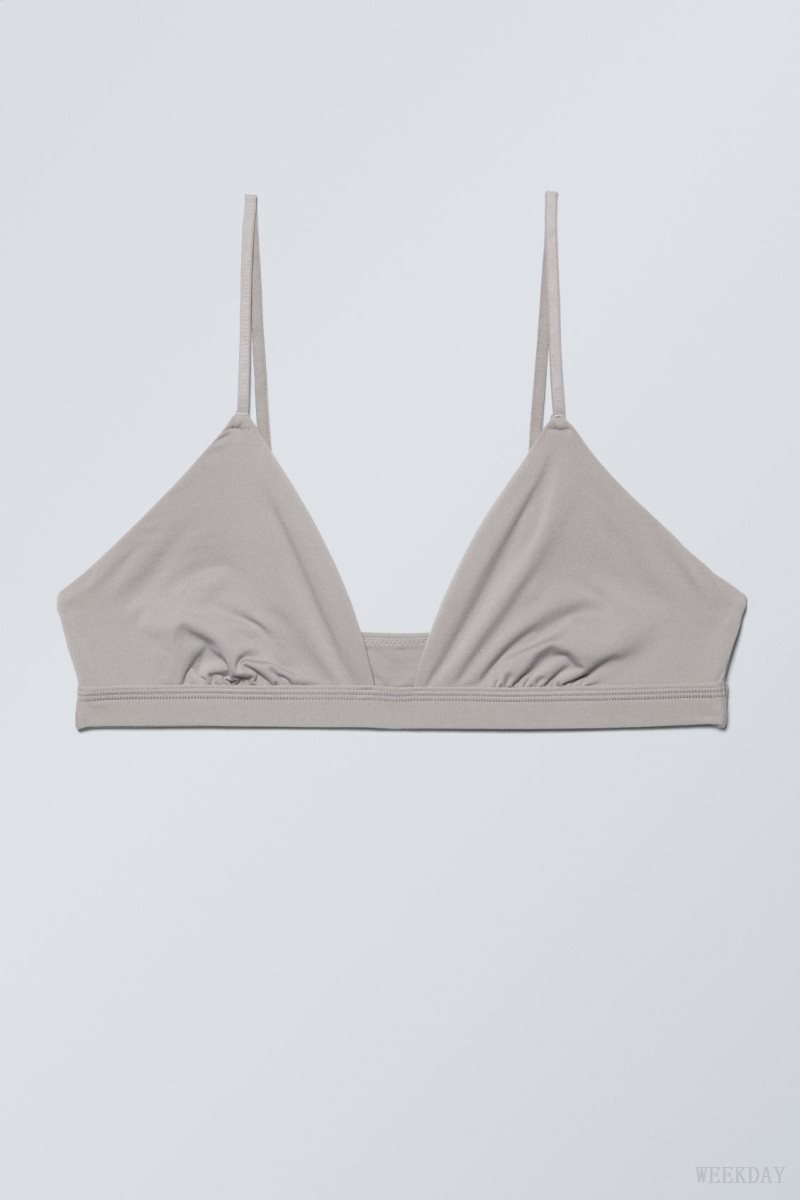 Weekday Soft Triangle Bralette Soul Light Grey | LQKK7920