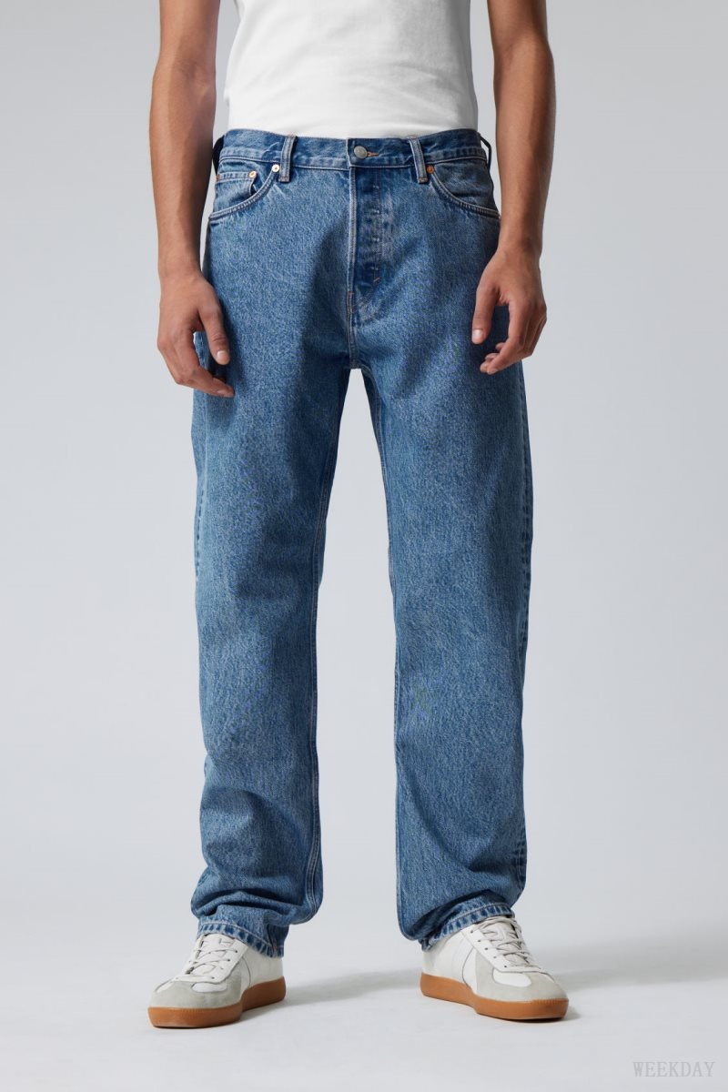 Weekday Space Relaxed Straight Jeans Blue | GDYB9490