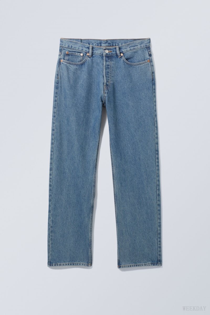 Weekday Space Relaxed Straight Jeans Blue | GDYB9490