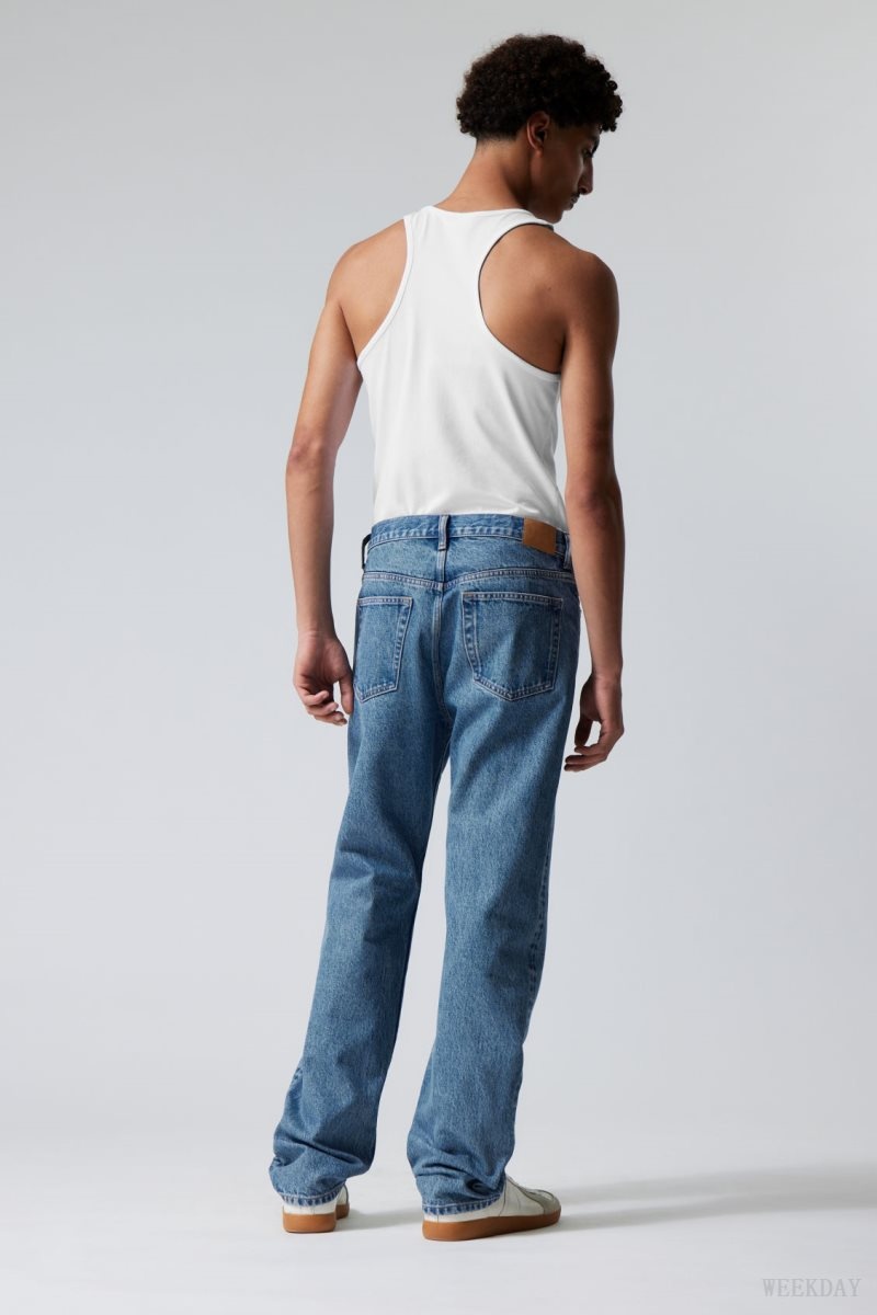 Weekday Space Relaxed Straight Jeans Blue | GDYB9490