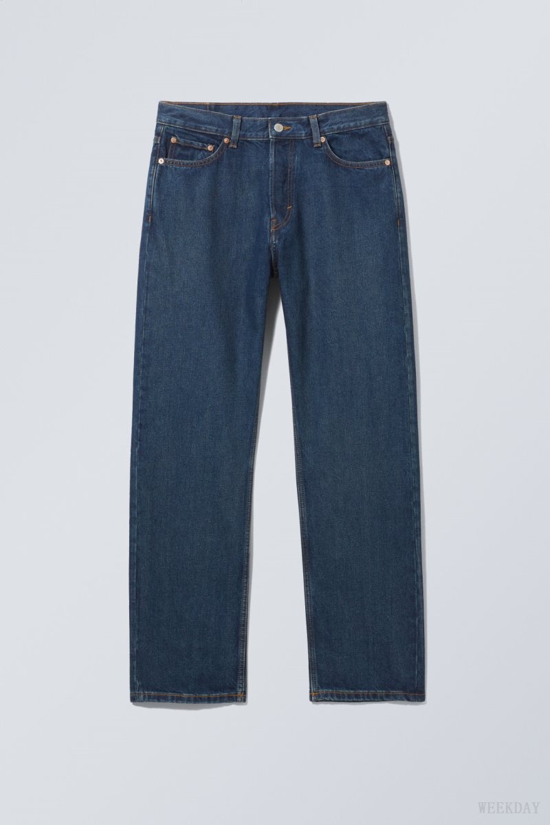 Weekday Space Relaxed Straight Jeans Blue | AADP8304