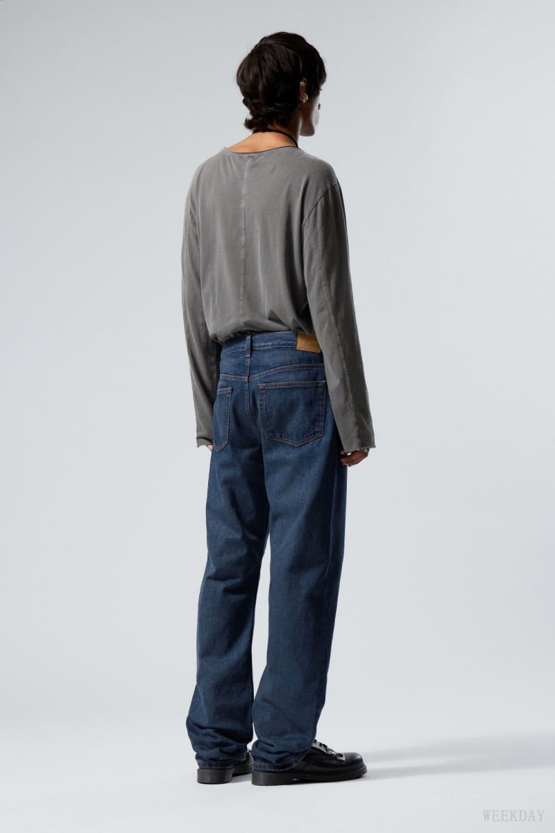 Weekday Space Relaxed Straight Jeans Blue | AADP8304