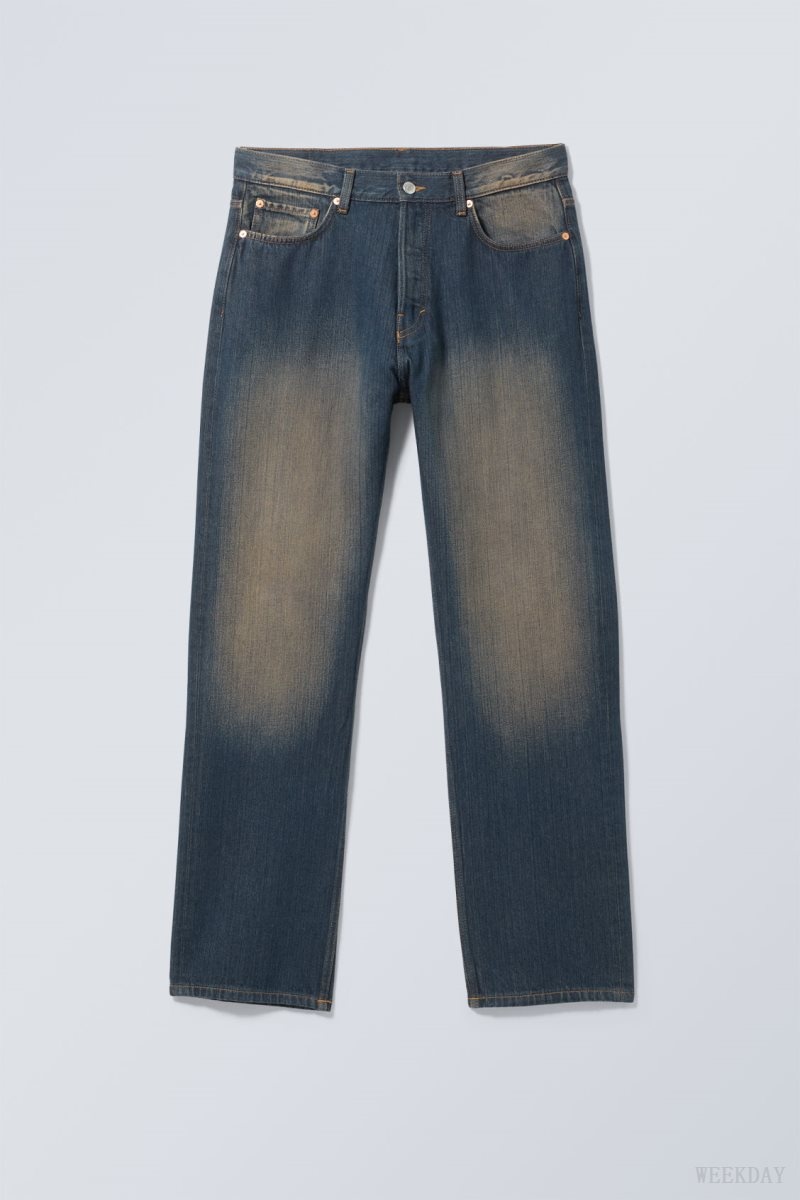 Weekday Space Relaxed Straight Jeans Blue | OMNL4201