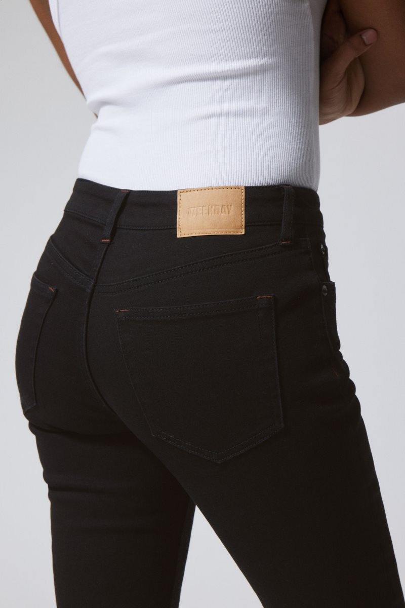 Weekday Spare Mid Skinny Jeans Black | ITBM8482