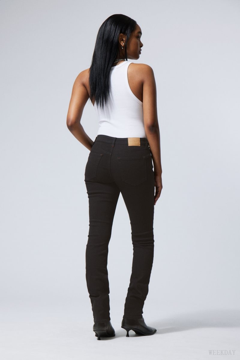 Weekday Spare Mid Skinny Jeans Black | ITBM8482